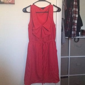 Red Dress with detail on neckline and Pockets!